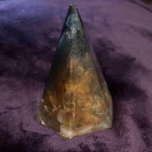 Elegant Black and Gold Pyramid Accent (handmade)